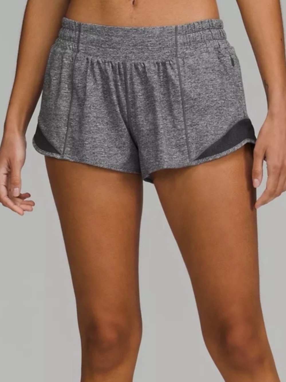 NWT Lululemon Hotty Hot 2.5” Shorts Lines Heathered Black Size 6